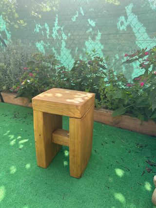 Banco taburete madera maciza pintado roble