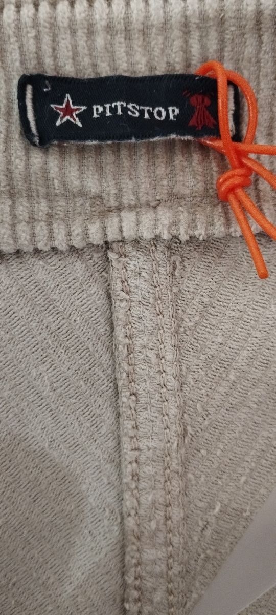 Pantaloni a zampa in velluto beige 40 42