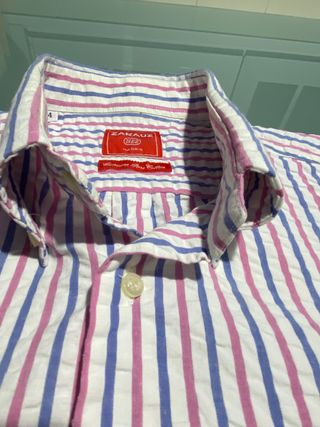 Camisa caballero manga larga y bolsillo