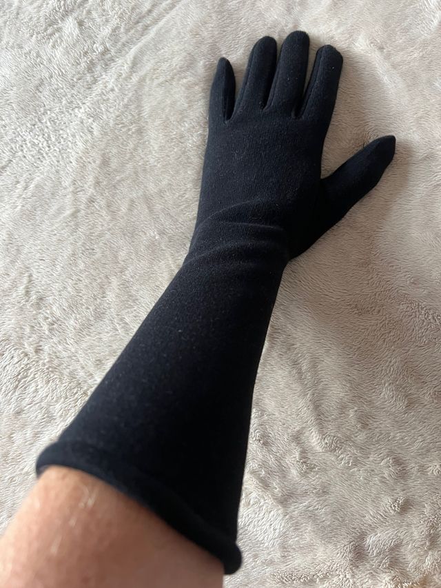 Guanti neri lunghi touch screen