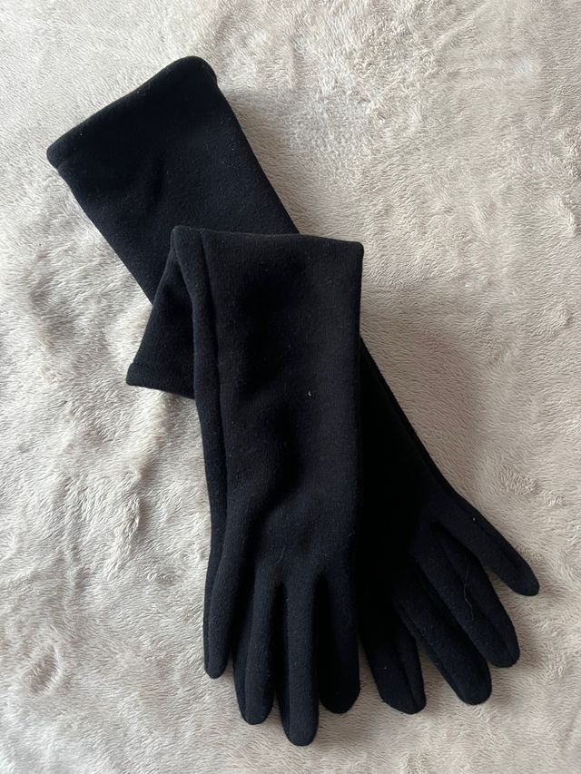 Guanti neri lunghi touch screen