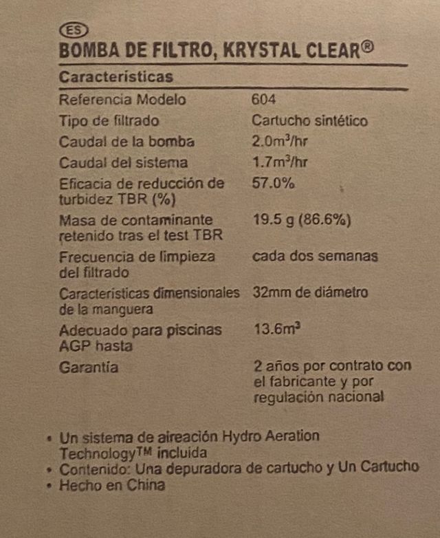 Depuradora con cartucho Intex