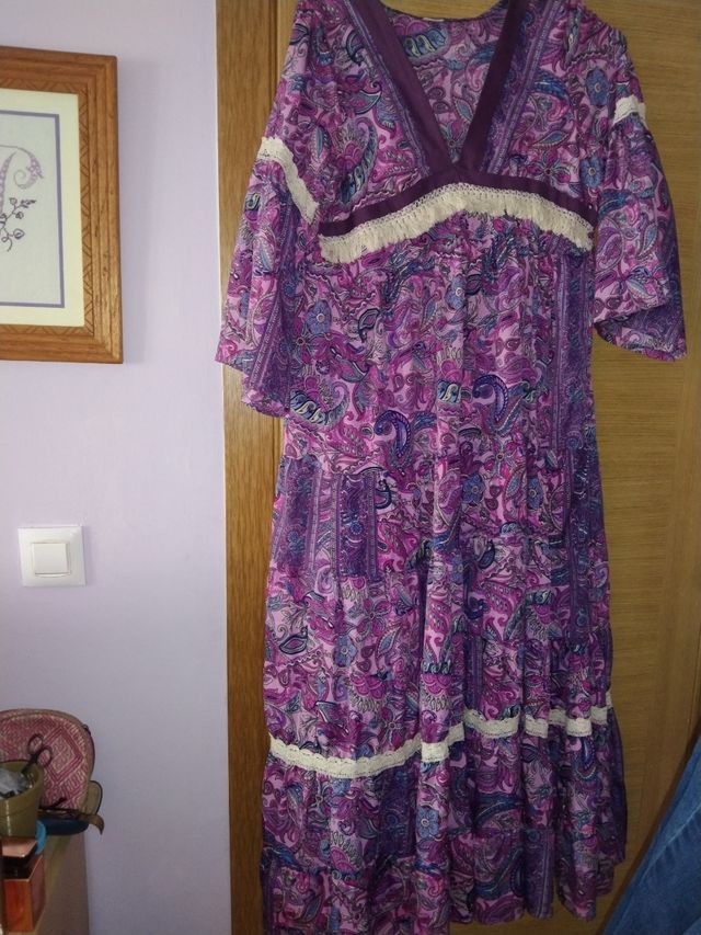Vestido maxi estampado tipo indio