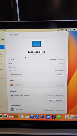 Macbook PRO '13 m1 8gb 256gb