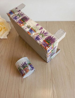 Caja regalo Lavanda decoración madera organizador