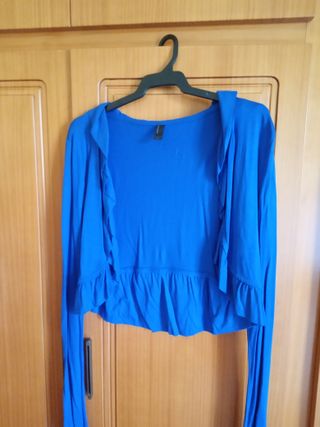 Chaqueta azul tipo torera