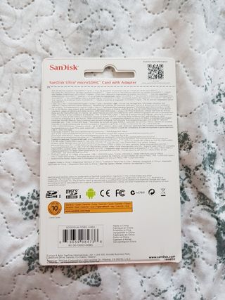 MICRO SDHC SANDISK ULTRA 8GB CLASE 10