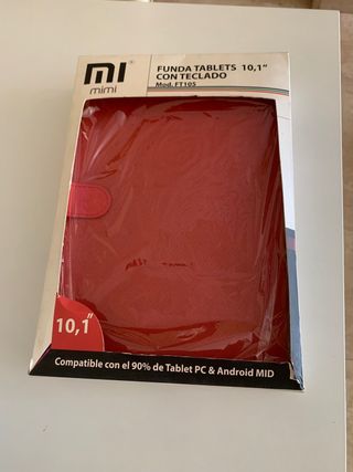 funda xiaomi con teclado universal roja por cable