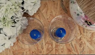 2 Vasos de cristal portavelas