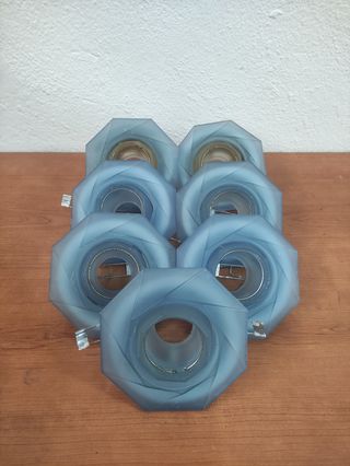 Focos empotrados de cristal azul