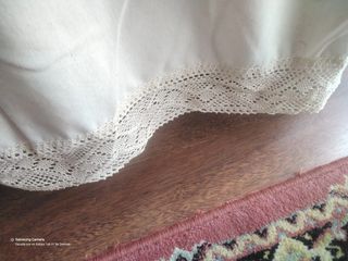 Colcha blanca puntillas volante 135x220