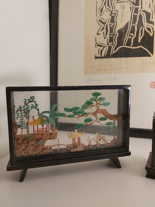 2 piezas dioramas orientales