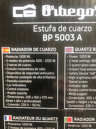 Estufa de cuarzo