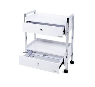 Carrito auxiliar madera dos cajones