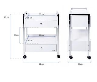 Carrito auxiliar madera dos cajones