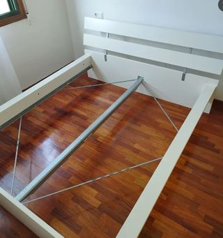 Estructura de cama Hopen blanca 160x200