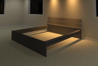 Estructura de cama Hopen blanca 160x200