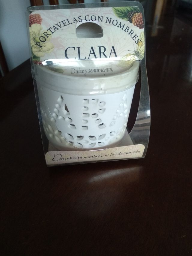 Porta velas con nombre