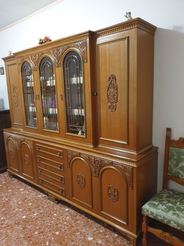 credenza legno soggiorno mobile vetrina vintage