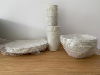 Conjunto de louça de plástico de 18 peças - novo