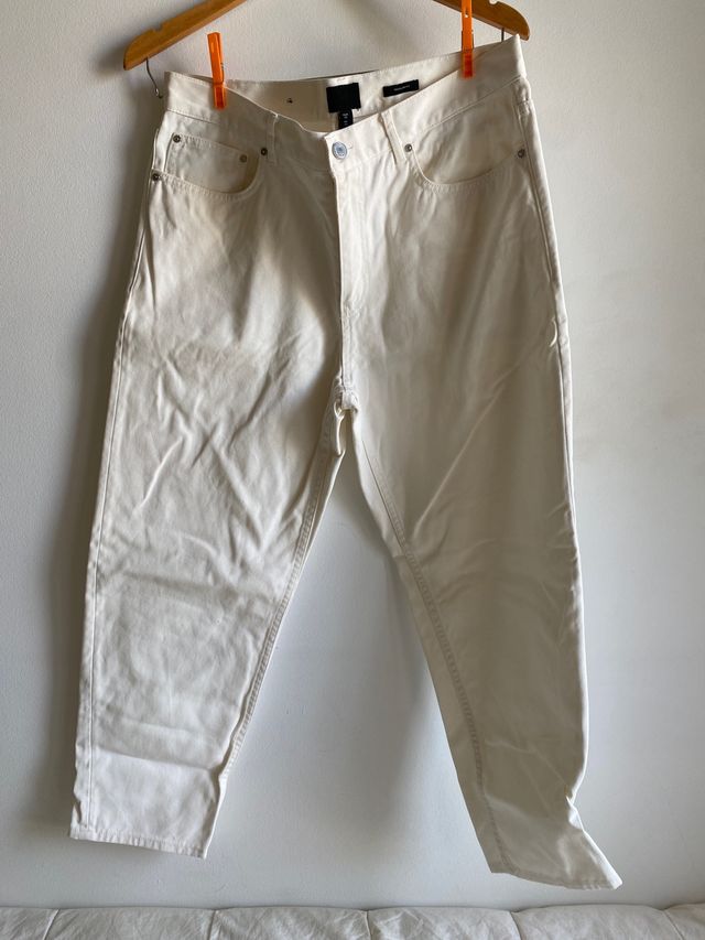 vaquero hombre h&m blanco