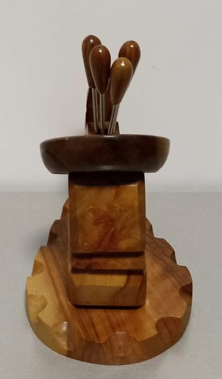 Porta Pinchos Madera Mexicano Antiguo