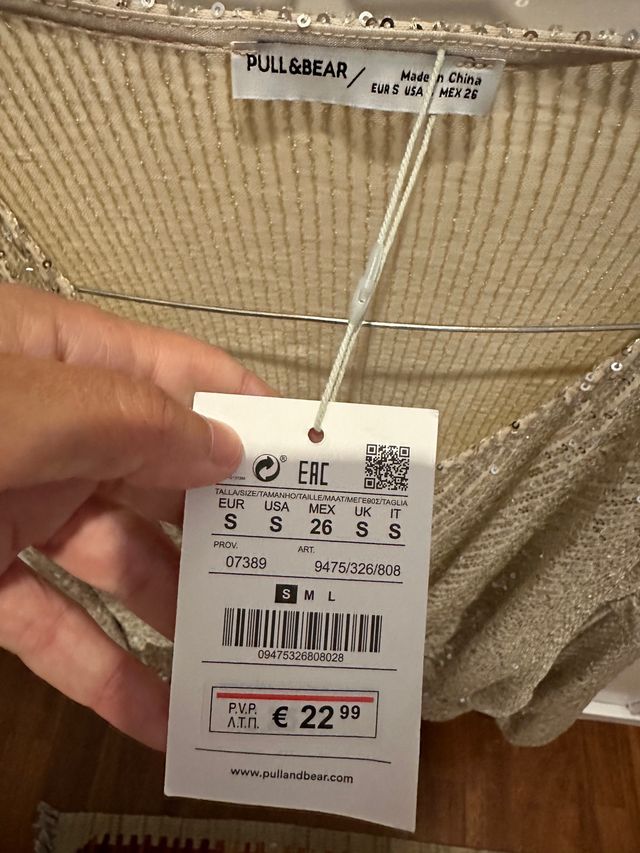 Camiseta lentejuelas dorada