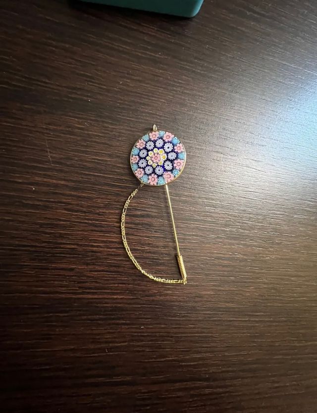 spilla spadina vintage antica murrina vetro murano