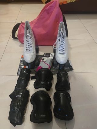 Patines 4 ruedas boomerang+protecciones