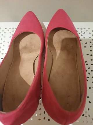 Zapatos tacón 8,5 cm frambuesa. T38