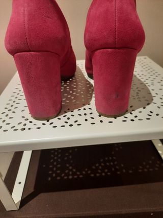 Zapatos tacón 8,5 cm frambuesa. T38