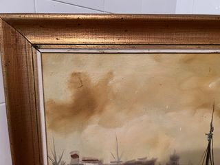 Pintura muy antigua, con marco madera
