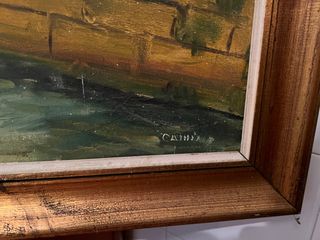 Pintura muy antigua, con marco madera