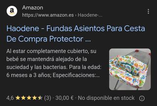 Funda carrito compras y trona bebé,nuevo