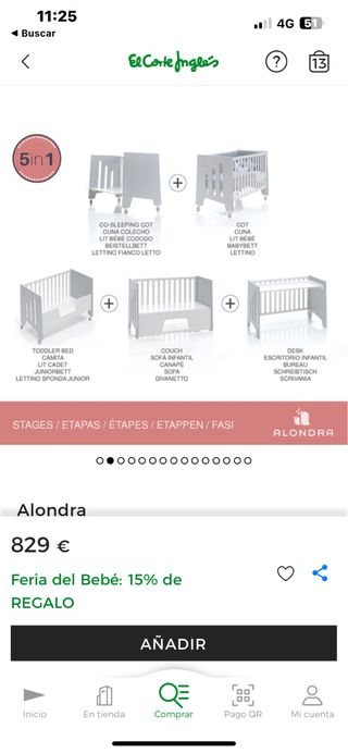 Cuna de colecho convertible