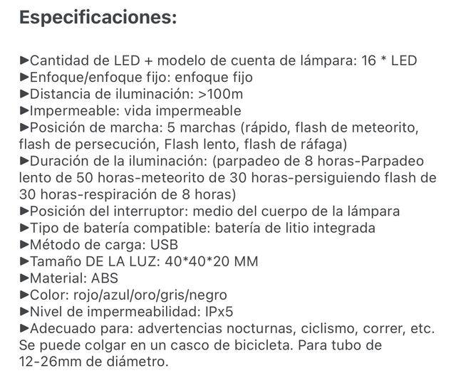 Luz trasera bicicleta