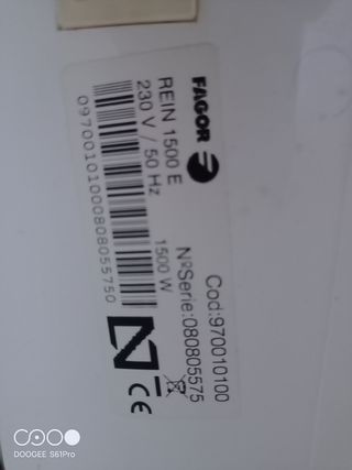 Radiador eléctrico pared fagor