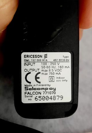 Ericsson TRAVEL CHARGER  BML 162 088/02 R1B