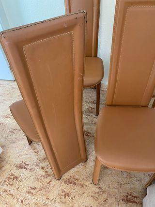 Sillas de comedor de cuero
