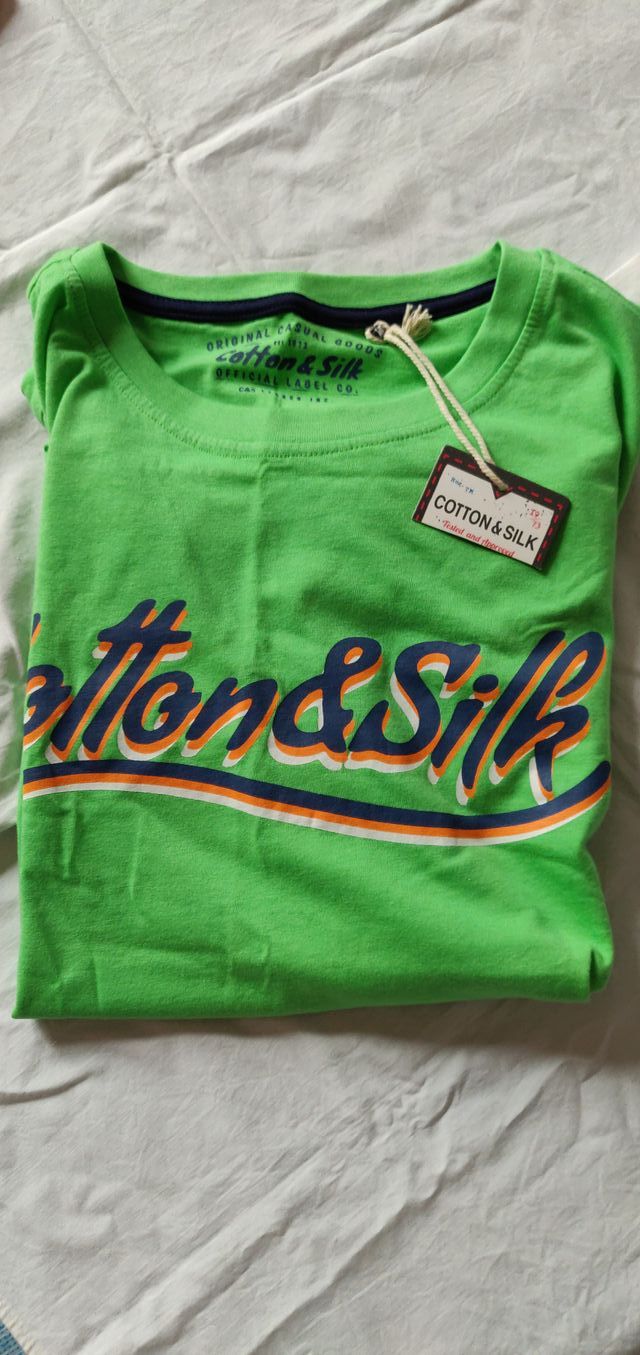 T-shirt Cotton & Silk taglia L VERDE – Nuova