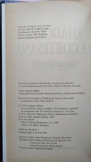 Rhadopis, la cortesana - Naguib Mahfuz