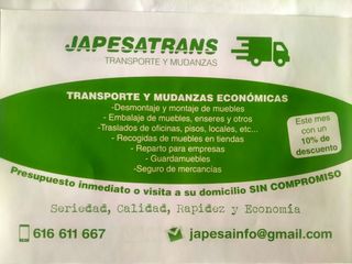 PORTES,MUDANZAS Y GUARDAMUEBLES ECONOMICOS