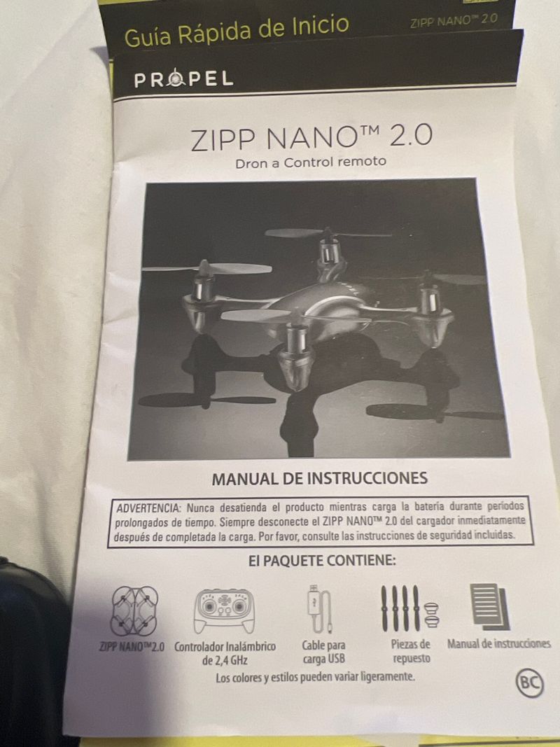 Propel Drone Manual Propel Zipp Nano Manual Drone Segunda Mano