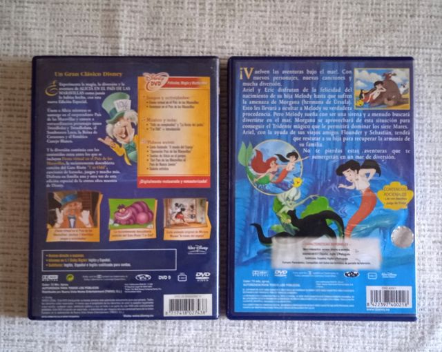 DVD Disnep la sirenita 2 y Alicia