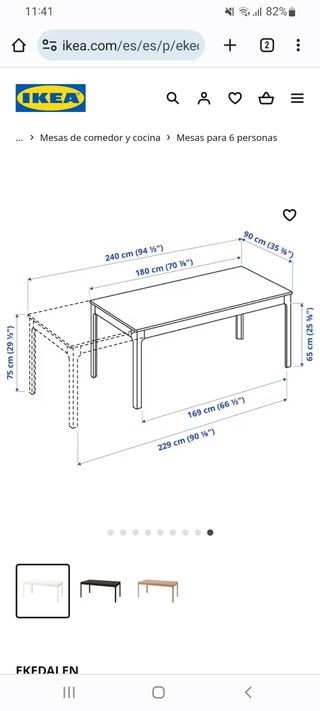 Oferta! Mesa extensible blanca de ikea con cristal