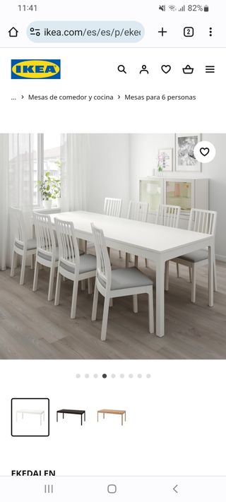 Oferta! Mesa extensible blanca de ikea con cristal