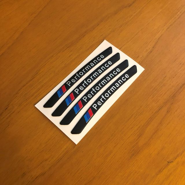 4 strisce per cerchio BMW Performance nero 9x0,8cm