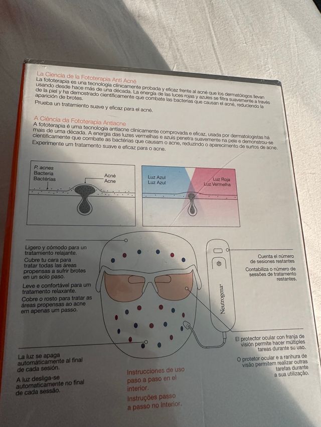 mascara de fototerapia anti acne