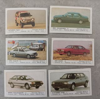 Cromos cartón años 80 coches motos