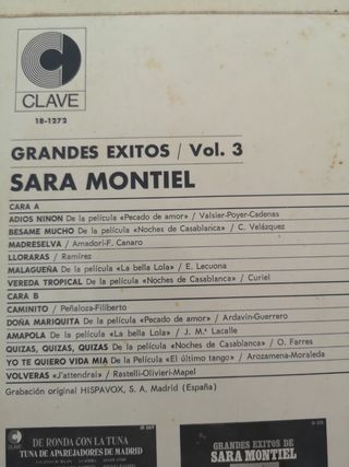 Disco de vinilo de Sara Montiel 